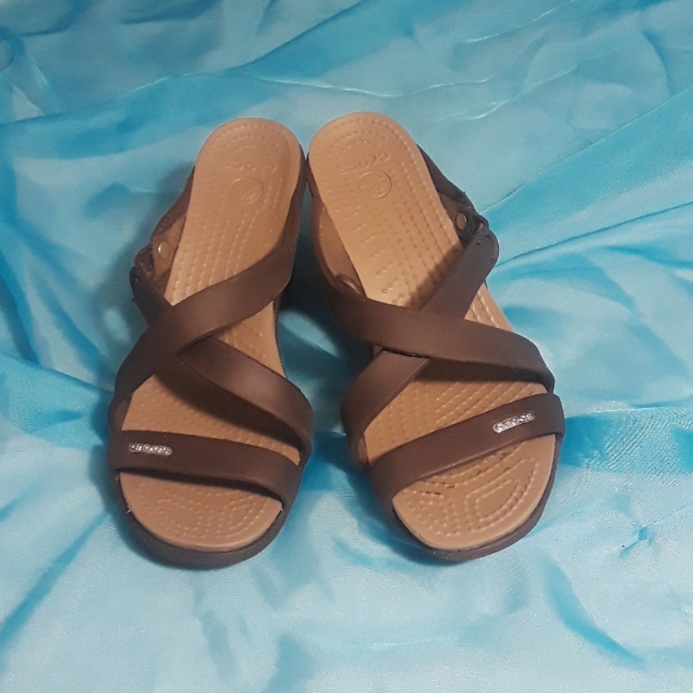 Brown Crocs Heels